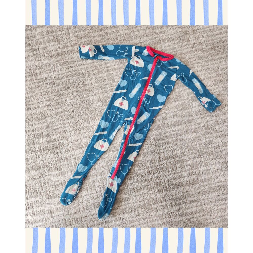 KicKee Pants Oasis Medicine Footie with Zipper 6-9 months